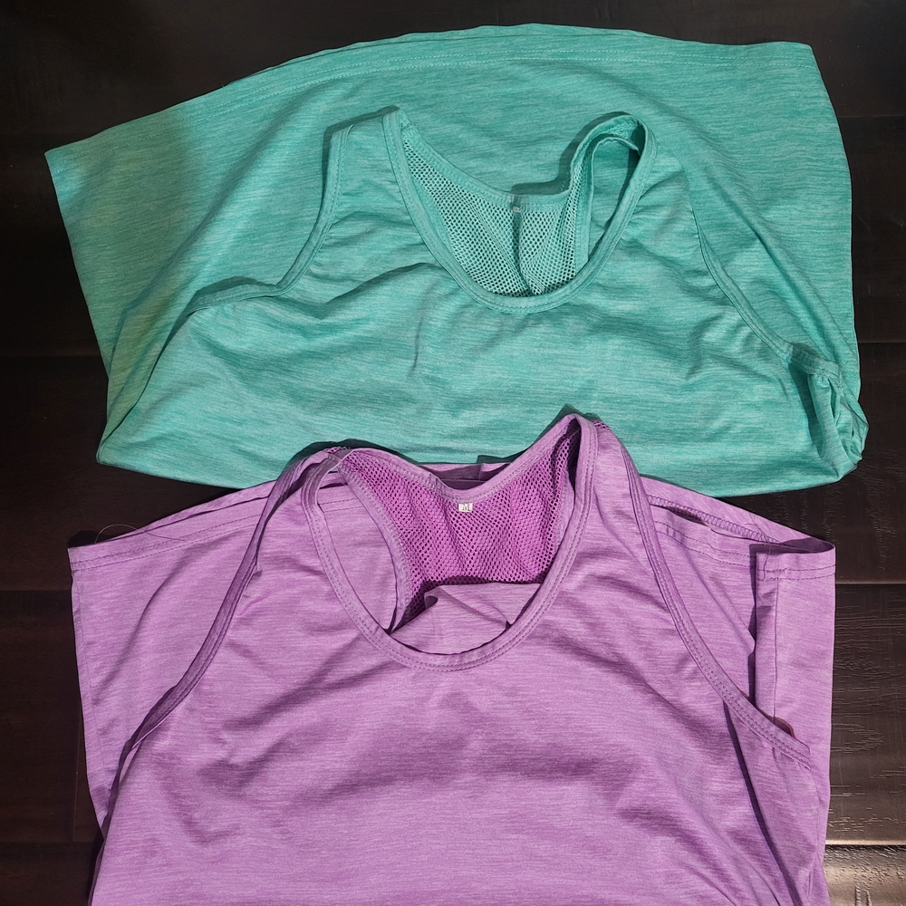 Women's Sleeveless Tops in Teal and Purple